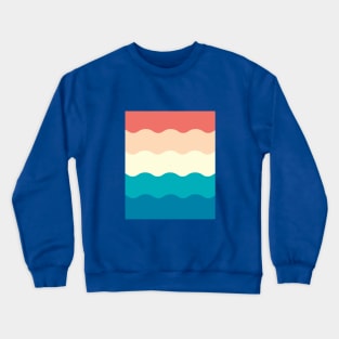 Rainbow Waves Retro Pattern Crewneck Sweatshirt